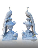 Carrara White Marble Peacock Statue