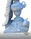 Carrara White Marble Peacock Statue