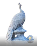 Carrara White Marble Peacock Statue