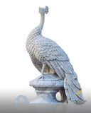 Carrara White Marble Peacock Statue