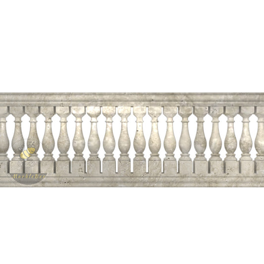 Beige Travertine Outdoor Railing For Stone Steps