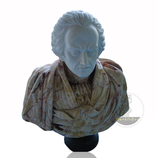 Hand carved Marble bust of Ludwig van Beethoven