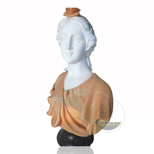 Beautiful customizable Maiden Marble Bust with Dual-Tone Detailing