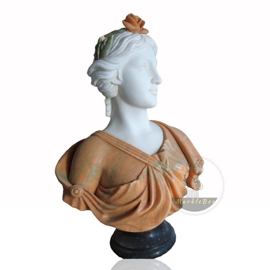 Beautiful customizable Maiden Marble Bust with Dual-Tone Detailing