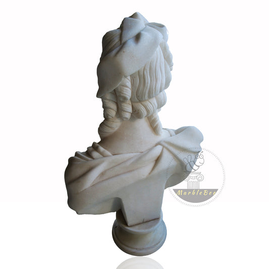 Artistic marble bust of Greek woman