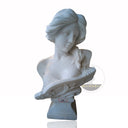 Artistic marble bust of Greek woman