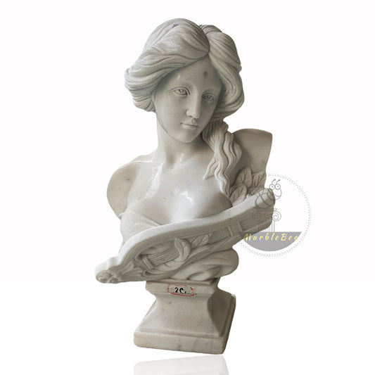 Artistic marble bust of Greek woman