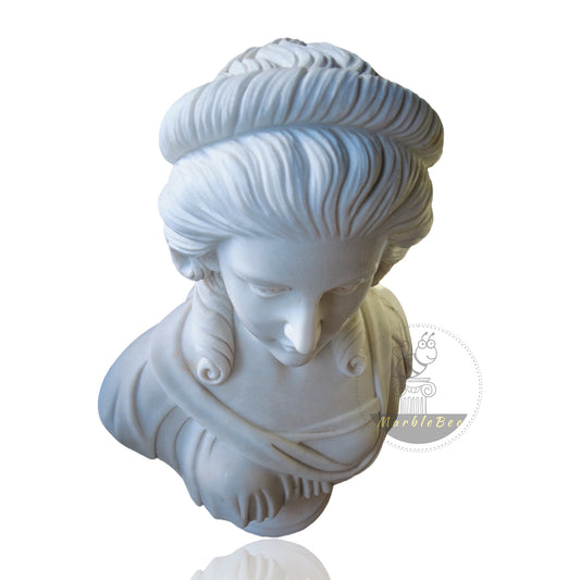 Greek Bust of Graceful Female Marble Bust