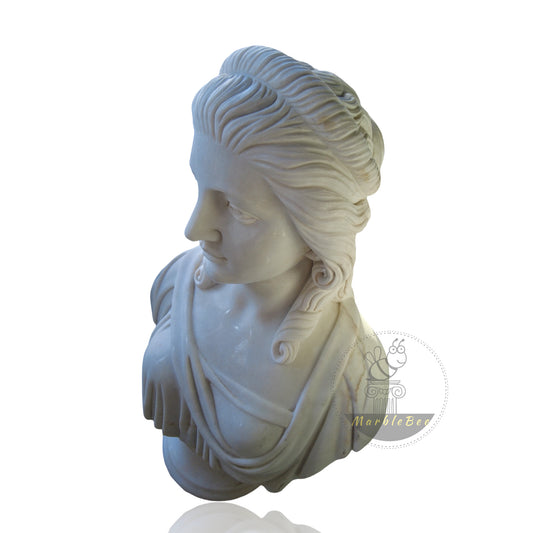 Greek Bust of Graceful Female Marble Bust