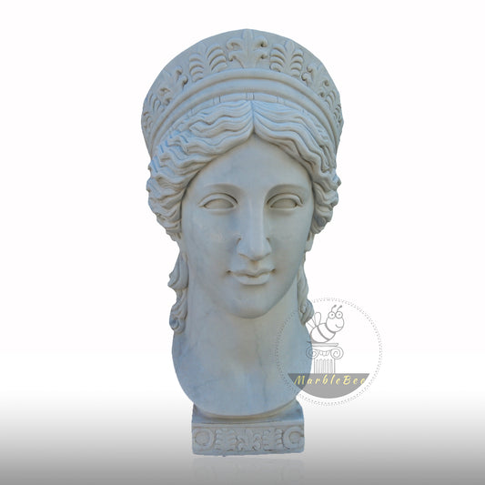 Stunning Hand-Carved Marble Bust Of HERA