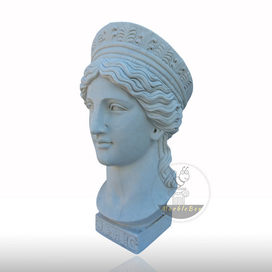 Stunning Hand-Carved Marble Bust Of HERA