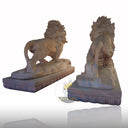 Sunset Red Marble Lion Sculpture