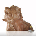 Sunset Red Marble Lion Sculpture