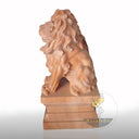 Sunset Red Marble Lion Statue