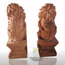 Sunset Red Marble Lion Statue