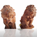 Sunset Red Marble Lion Statue