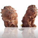 Sunset Red Marble Lion Statue