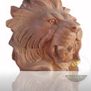 Sunset Red Marble Lion Statue
