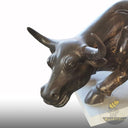 Black Limestone Charging Bull Statue