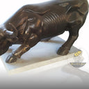 Black Limestone Charging Bull Statue