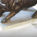 Black Limestone Charging Bull Statue