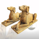 Marble dog With Antique Surface From Black Limestone