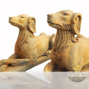 Marble dog With Antique Surface From Black Limestone
