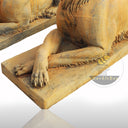 Marble dog With Antique Surface From Black Limestone