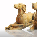 Marble dog With Antique Surface From Black Limestone