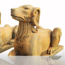 Marble dog With Antique Surface From Black Limestone