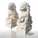 Beijing White Marble Foo Dogs