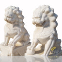Beijing White Marble Foo Dogs