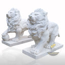 Masha White Marble Lion Sculpture
