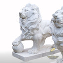 Masha White Marble Lion Sculpture