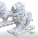 Masha White Marble Lion Sculpture