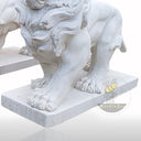 Masha White Marble Lion Sculpture
