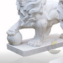 Masha White Marble Lion Sculpture