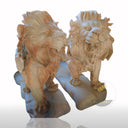 Sunset Red Marble Lion Statue