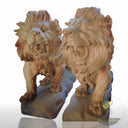 Sunset Red Marble Lion Statue