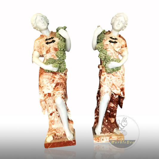 Marble Garden Statues with ornaments