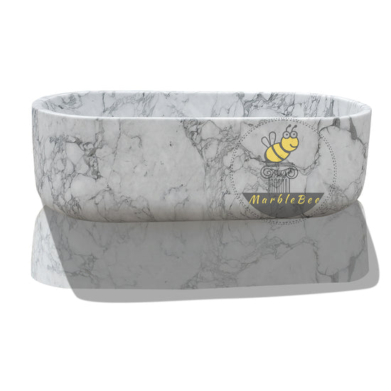 Calacatta white marble soaking tub 