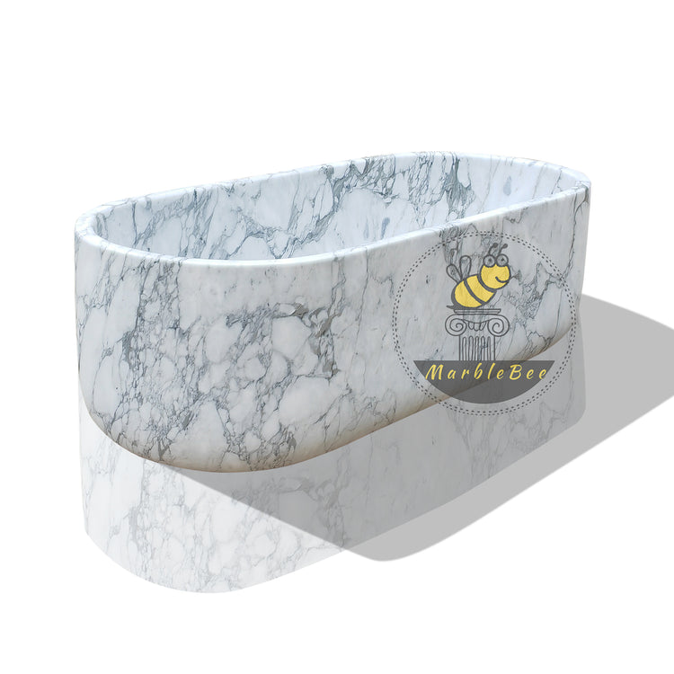 Calacatta white marble soaking tub 