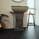 Marblebee Absolute Black Traditional Pedestal Sink