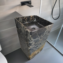 Marblebee Black Gold Marble Pedestal