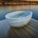 Marblebee Hand-Carved Luxury Bathtub in Rare Green and Blue Marble