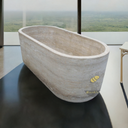 Marblebee Large Travertine Bathtub – Spacious for Two People, In Stock