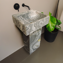 Marblebee Light Grey Marble Pedestal Sink