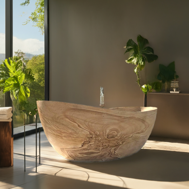 Marblebee Natural Stone Bathtub made of sandstone.