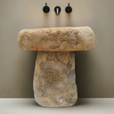 Marblebee Natural Stone Block Pedestal Basin Sink
