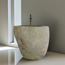 Marblebee Natural Stone Corner basin with pedestal